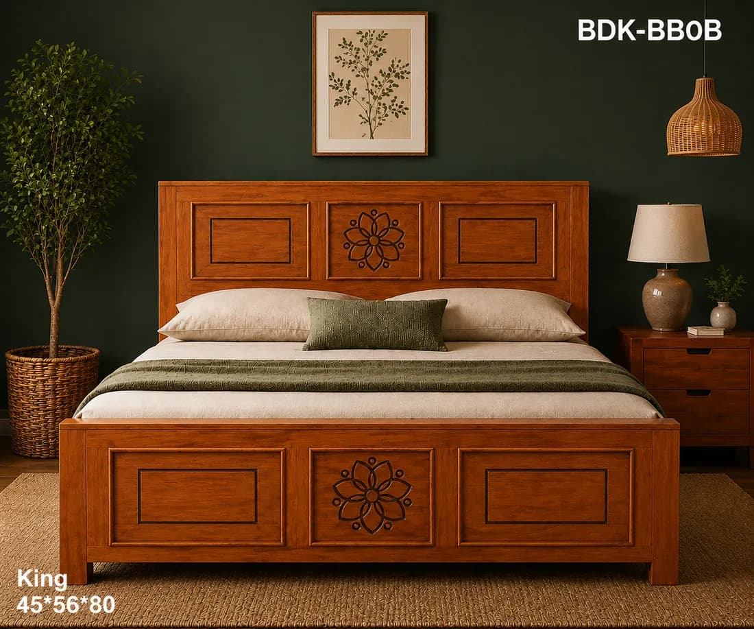 KING BED LAMINATED SOLID WOOD MODEL